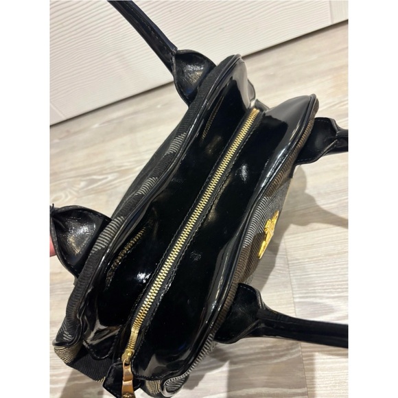 Vivienne Westwood Black &Brown Checkered Handbag w/ Patent Leather Accents! VTG! - Picture 5 of 13